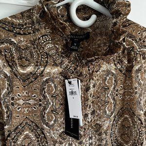 Banana Republic Brown Patterned Blouse Size Small